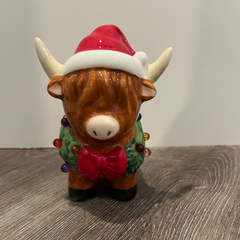 Super Cute Ceramic Light Up Highland Cow- NWT - Picture 4 of 4